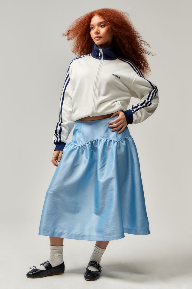 Archive At UO Blue Taffeta Remi Midi Skirt #1