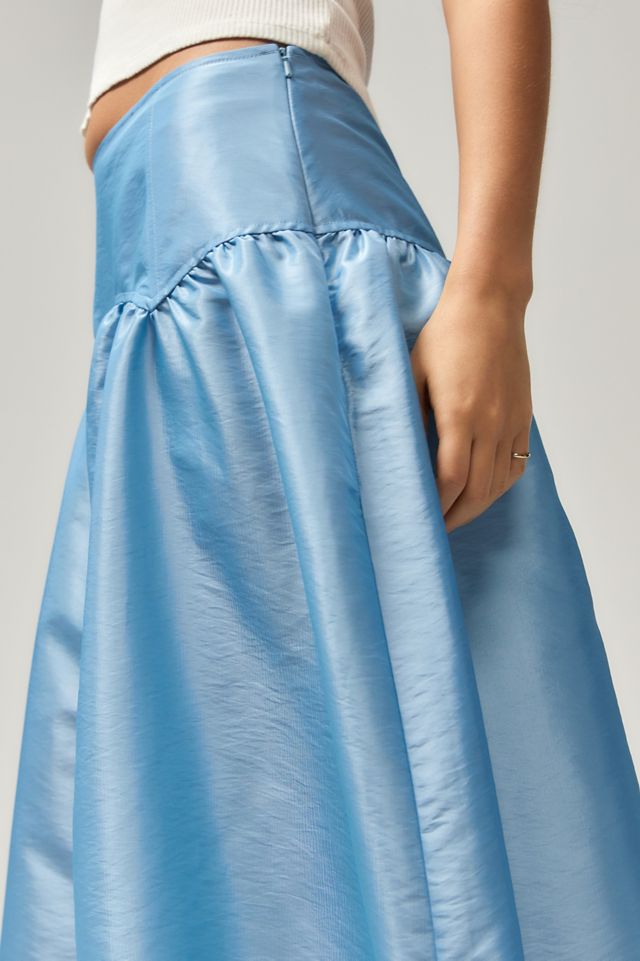 Archive At UO Blue Taffeta Remi Midi Skirt #2