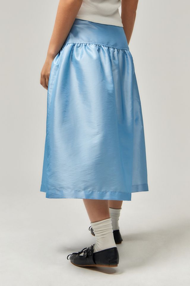 Archive At UO Blue Taffeta Remi Midi Skirt #3