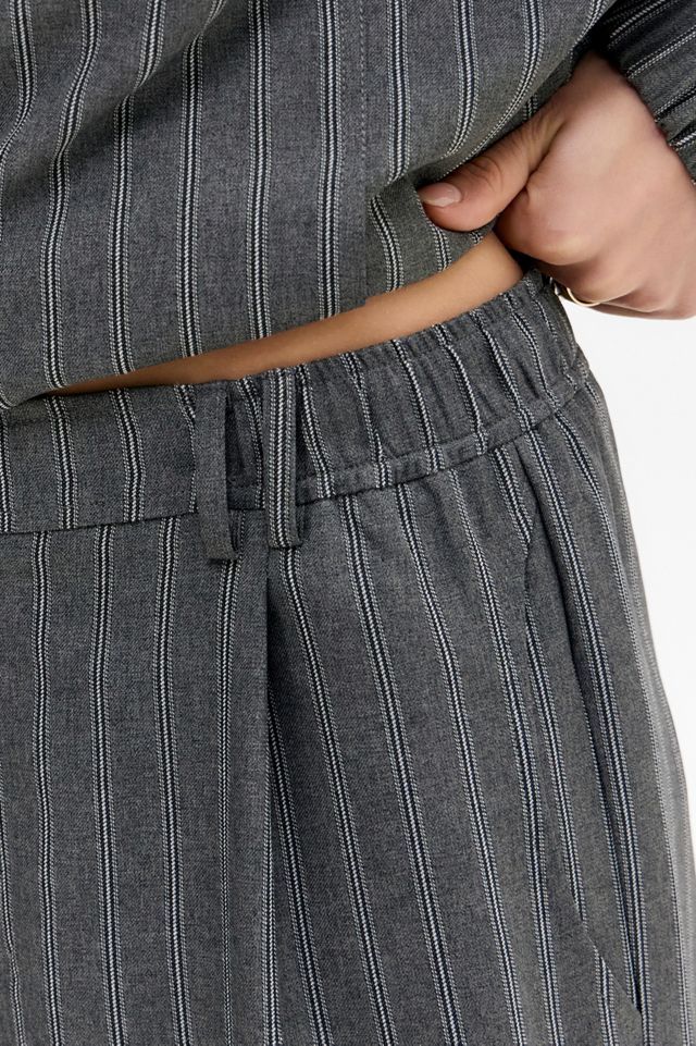 Archive At UO Grey Preppy Pinstripe Shorts #2