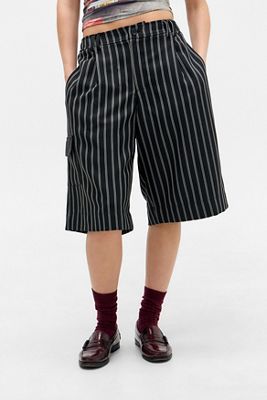 Archive At UO Black Pinstripe Low Rise Shorts