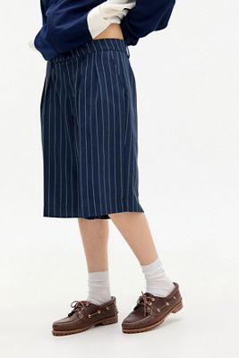 Archive At UO Navy Pinstripe Low Rise Shorts
