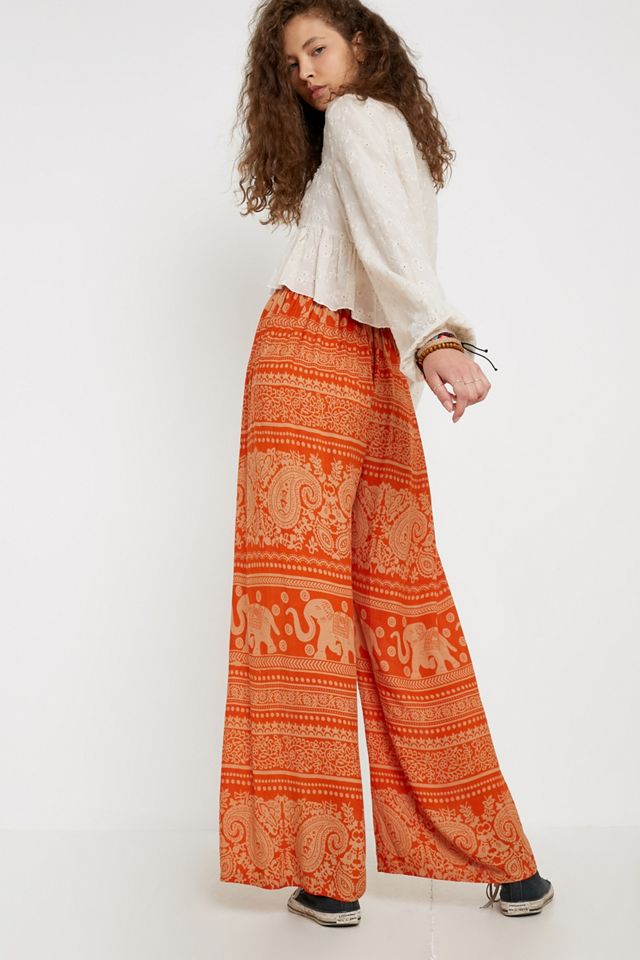 Urban Renewal Salvaged Deadstock Geo Print Flare Trousers #3
