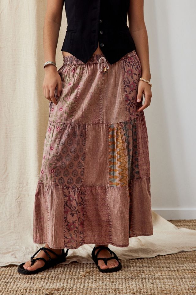 Archive At UO Pink Patchwork Maxi Skirt  #1