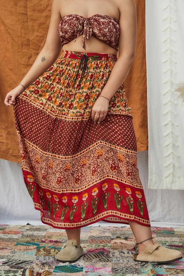 Urban Outfitters Archive Gonna Midi Rossa Stropicciata #1