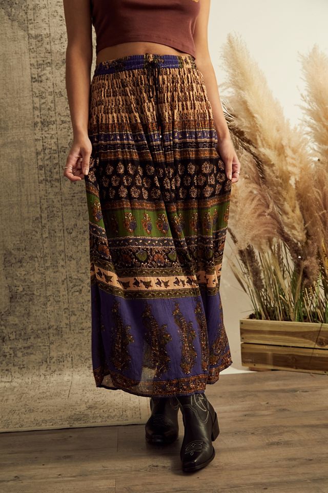 Urban Outfitters Archive Blue Crinkle Maxi Skirt  #1