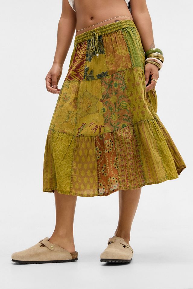 Archive At UO Olive Patchwork Skirt #1