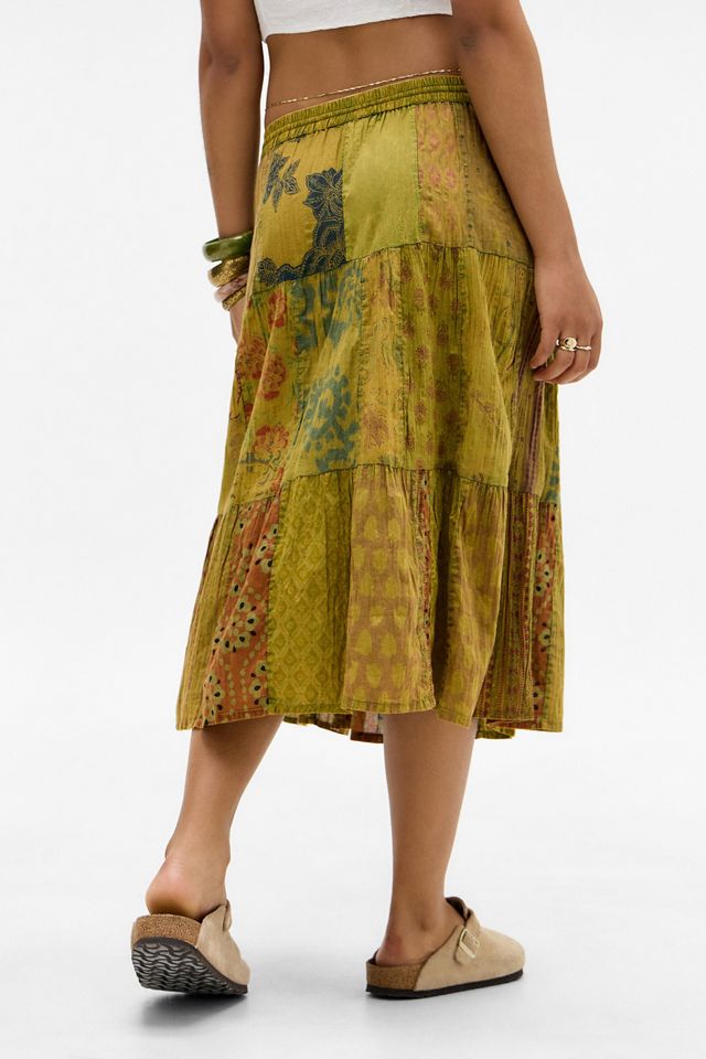 Archive At UO Olive Patchwork Skirt #3