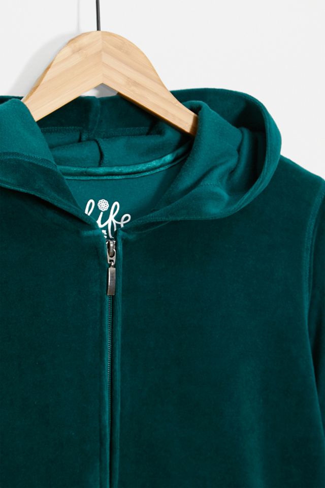 Urban Renewal Vintage - Veste à capuche zippée en velours verte #2