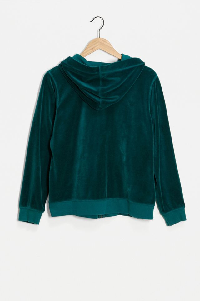 Urban Renewal Vintage - Veste à capuche zippée en velours verte #3
