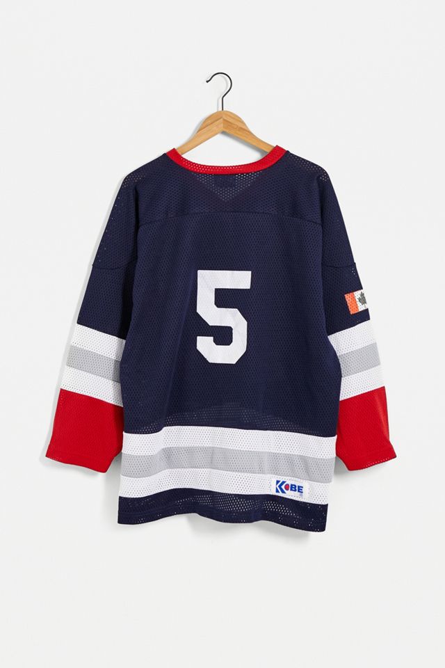 Urban Renewal Vintage Blu Oversize Hockey Jersey T-Shirt #3