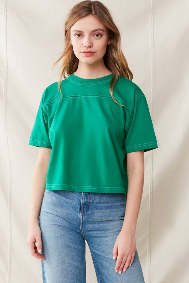 Urban Renewal Remade T-Shirt a tinta unita con punto a girocollo #3