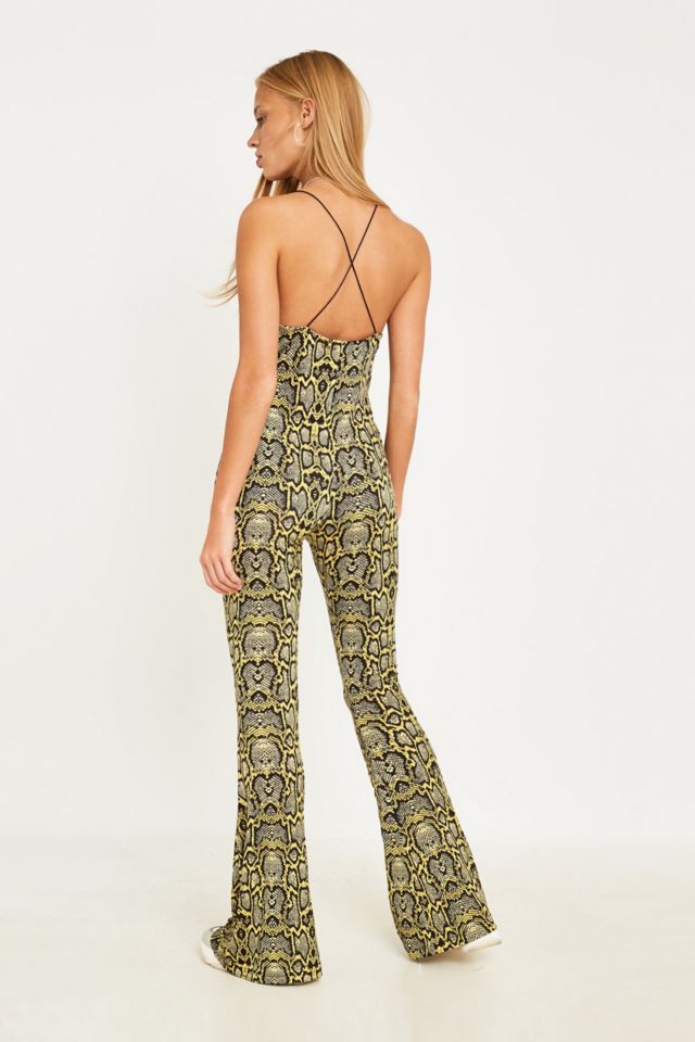 Yellow store snakeskin jumpsuit