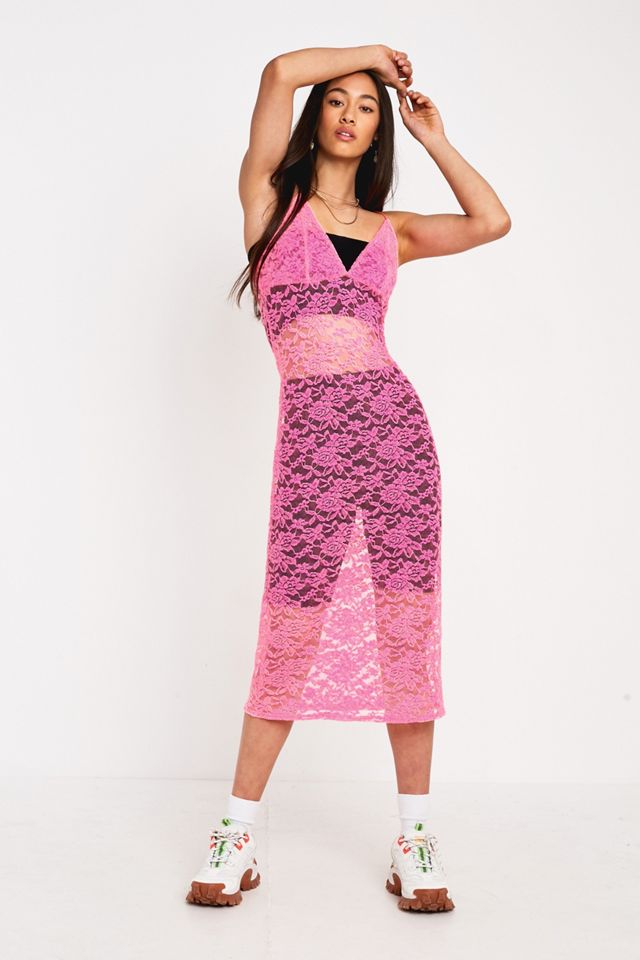 Urban Renewal Made From Remnants Lace Midi Dress | Urban Outfitters UK