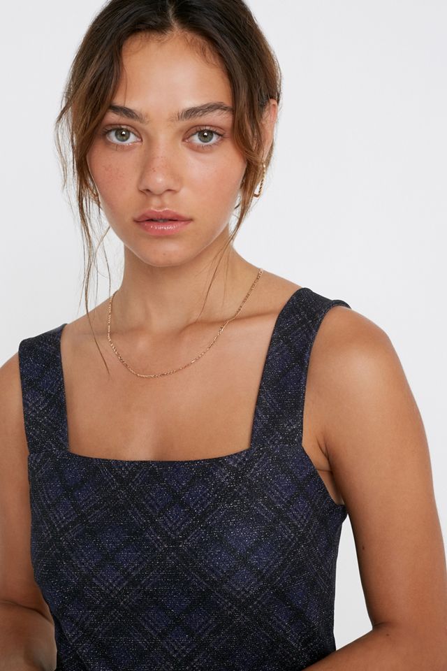Urban Outfitters Archive Liv Navy Checked Glitter Dress #2
