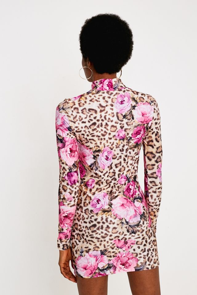Urban Outfitters Archive Floral Leopard Funnel Dress #3
