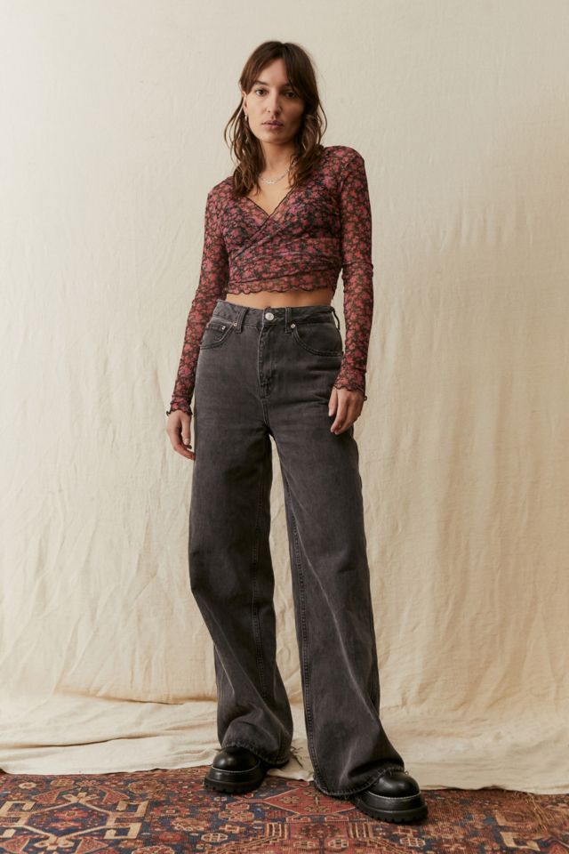 Urban Renewal Made From Remnants Pink Floral Mesh Top