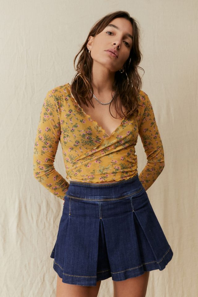 Urban outfitters store floral mesh top