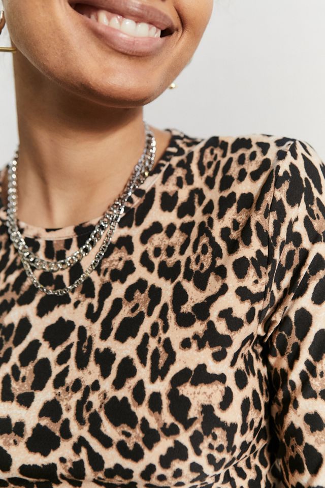 Urban Renewal Made From Remnants Long Sleeve Leopard Top #2