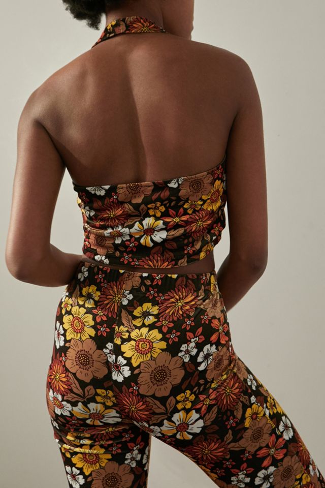 Urban Outfitters Archive 70s Floral Velvet Halter Top #3