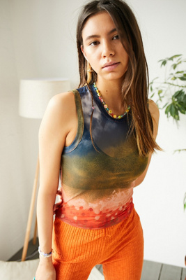 トップス undercover archive flower tank top 0414439780142_060_b