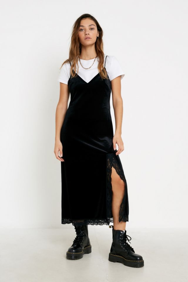 Urban outfitters black midi hot sale dress