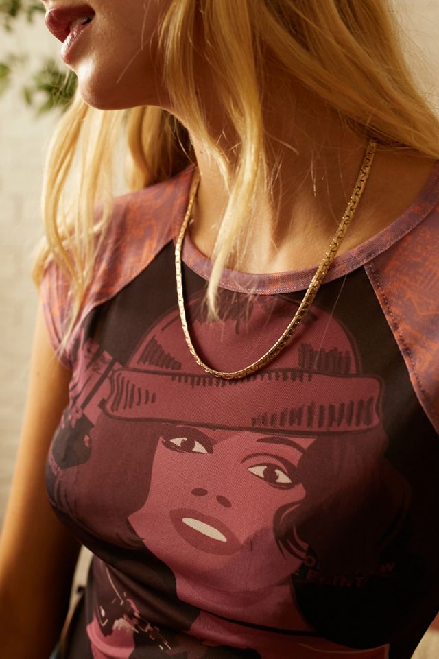 Urban Outfitters Archive – T-Shirt „Kennedy Girl“ aus Netzstoff #1