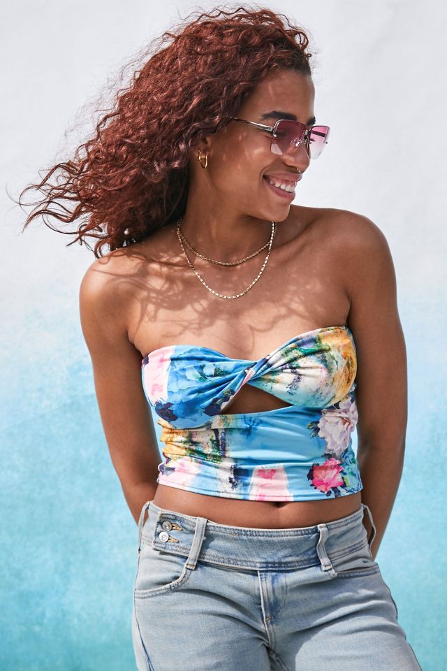 Urban Outfitters Archive Floral Jersey Boob Tube