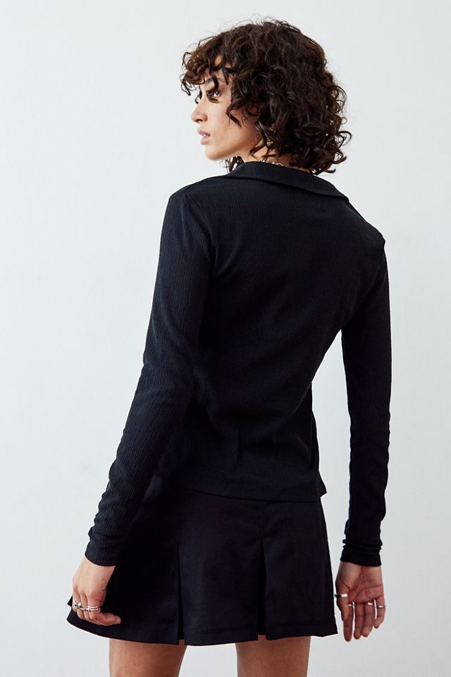Urban Outfitters Archive Black Long Sleeve Crinkle Shirt #3
