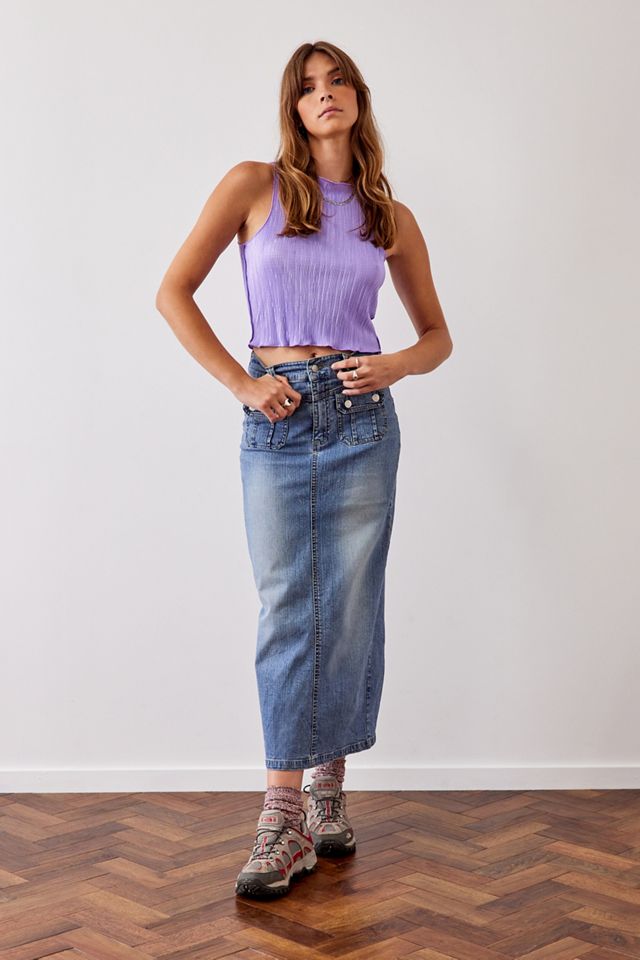 Archive At UO Lilac Plisse High Neck Tank Top #1