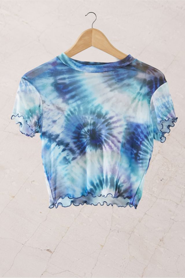 Urban Outfitters Archive Blue Tie-Dye Mesh T-Shirt | Urban Outfitters UK