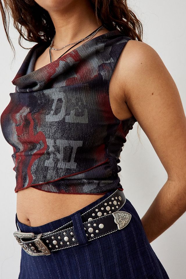 Archive At UO Denstar Crinkle Cowl Neck Tank Top #1