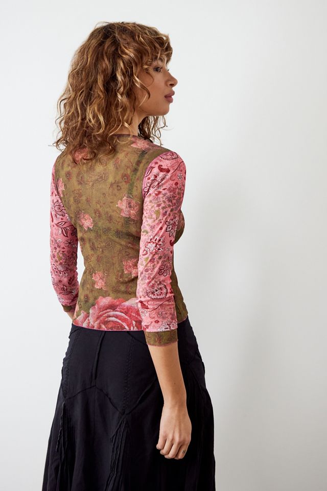 Camiseta de Malla Diamante Rosa Archive At UO #3