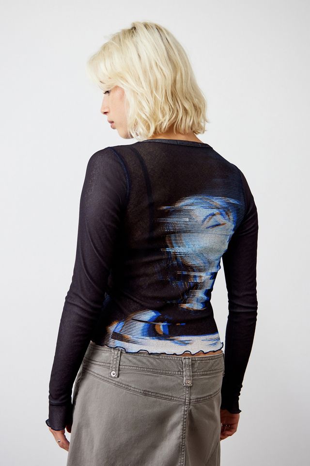 T-shirt à manches longues Archive At UO noir et bleu #3