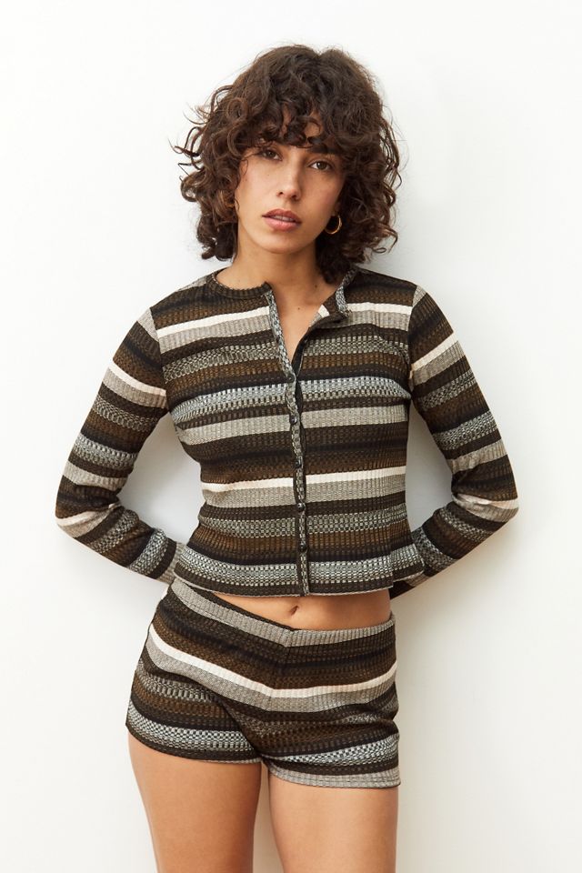Cardigan a Righe Marroni Archive At UO #1