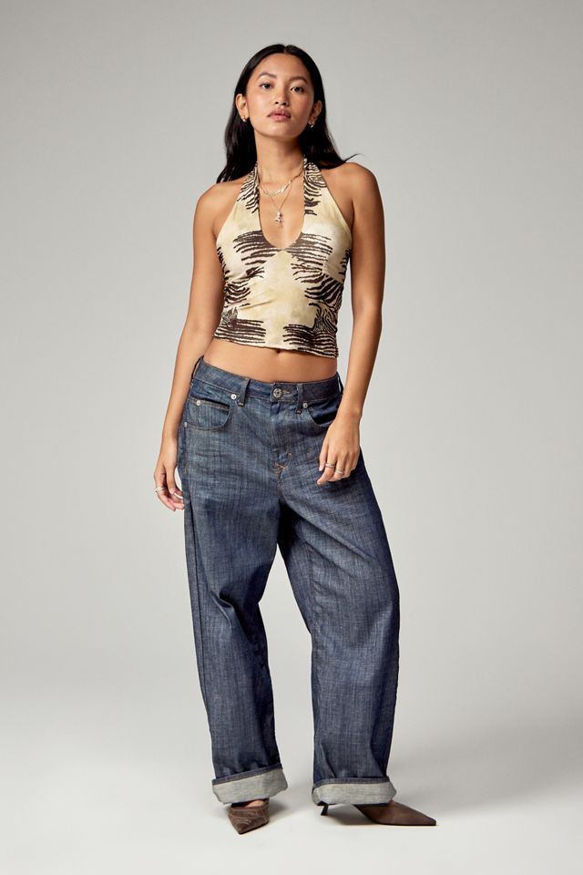 Archive At UO Haut à col halter imprimé zèbre #1