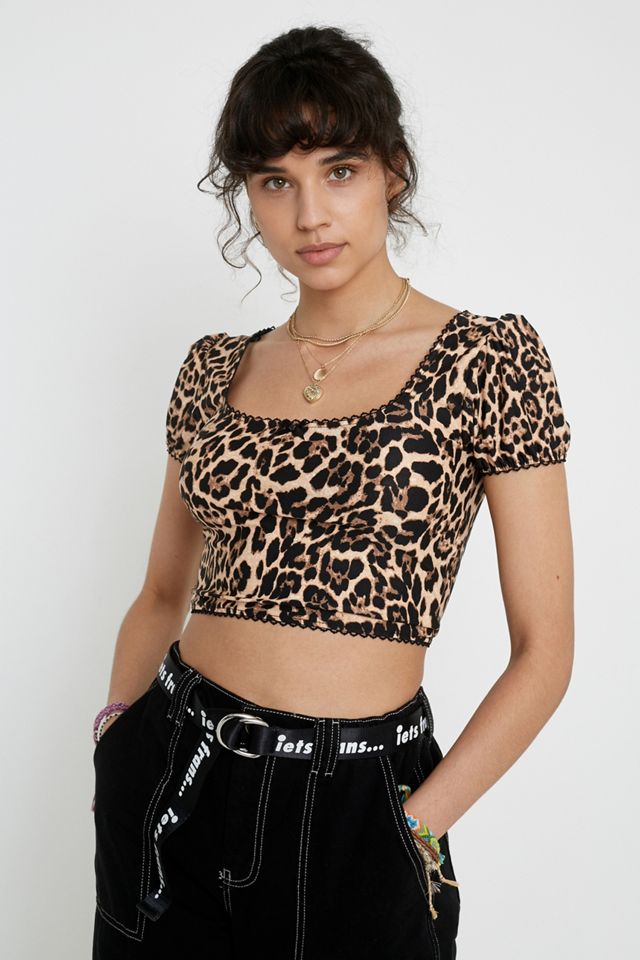 cheetah print crop top