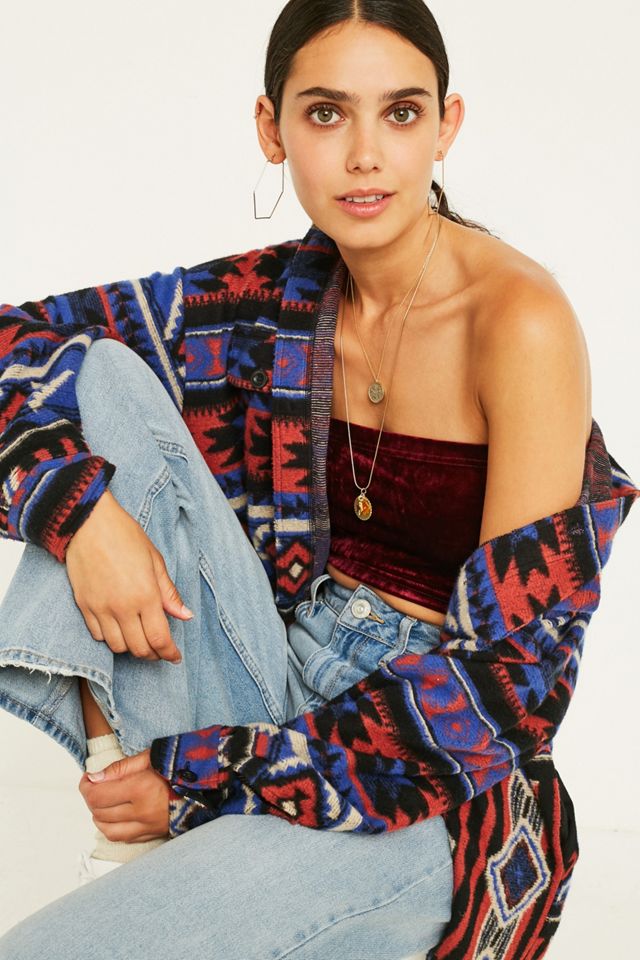 Urban Renewal Vintage Remnants Claret Red Velvet Bandeau Top #1