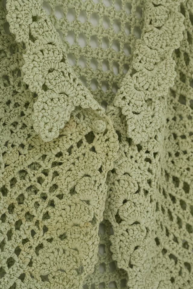 Urban Renewal One-Of-A-Kind - Cardigan en crochet vert menthe   #1