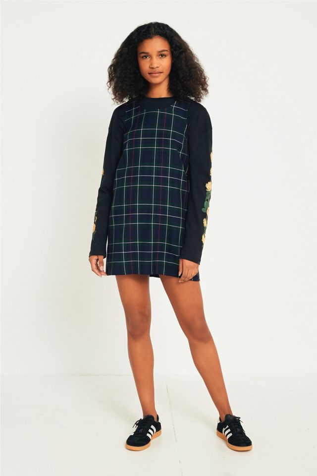 Urban Renewal Vintage Remnants Checked Pinafore Mini Dress #1