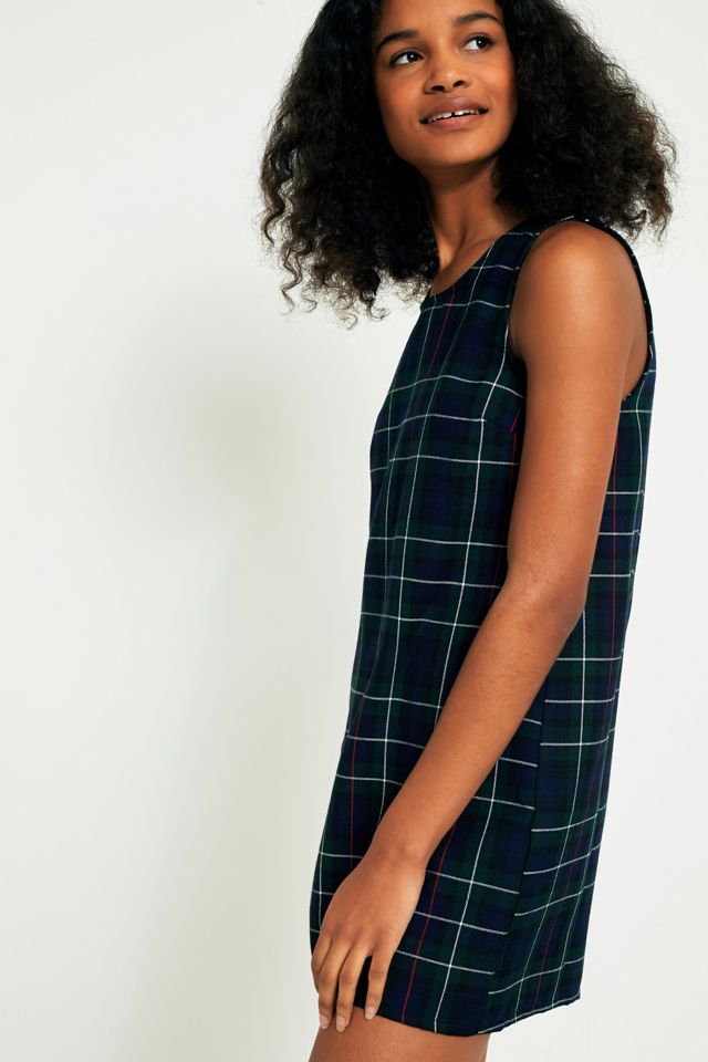 Urban Renewal Vintage Remnants Checked Pinafore Mini Dress #3