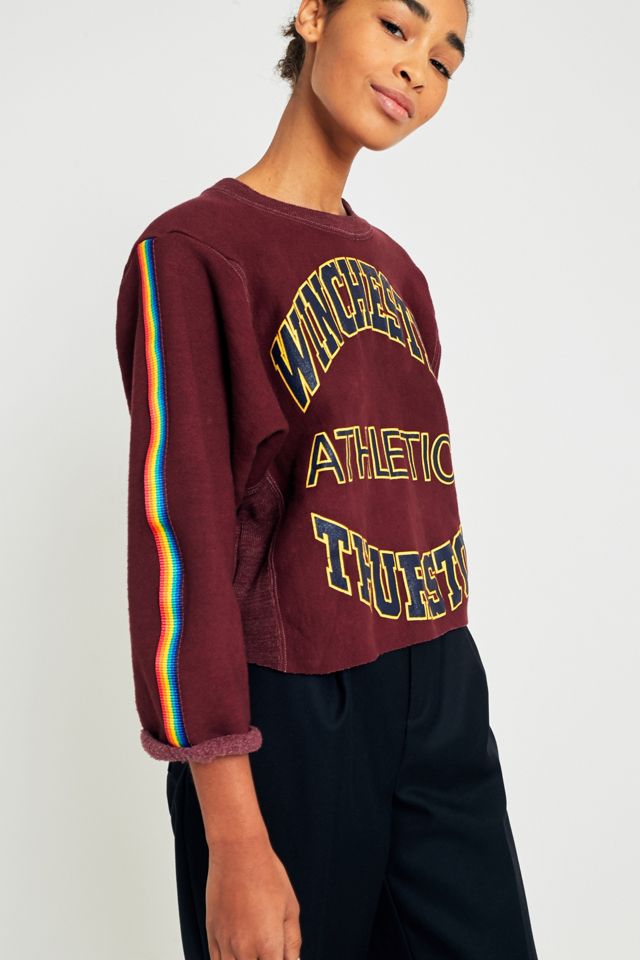 Urban Renewal Vintage Customised Overdyed Striped Sweatshirt #5