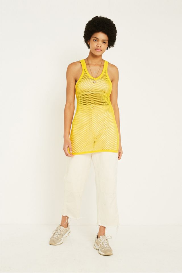 Urban Renewal Vintage Customised Yellow String Vest #5