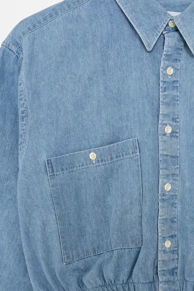 Urban Renewal Remade From Vintage Mid Wash Denim Bubble Shirt #2