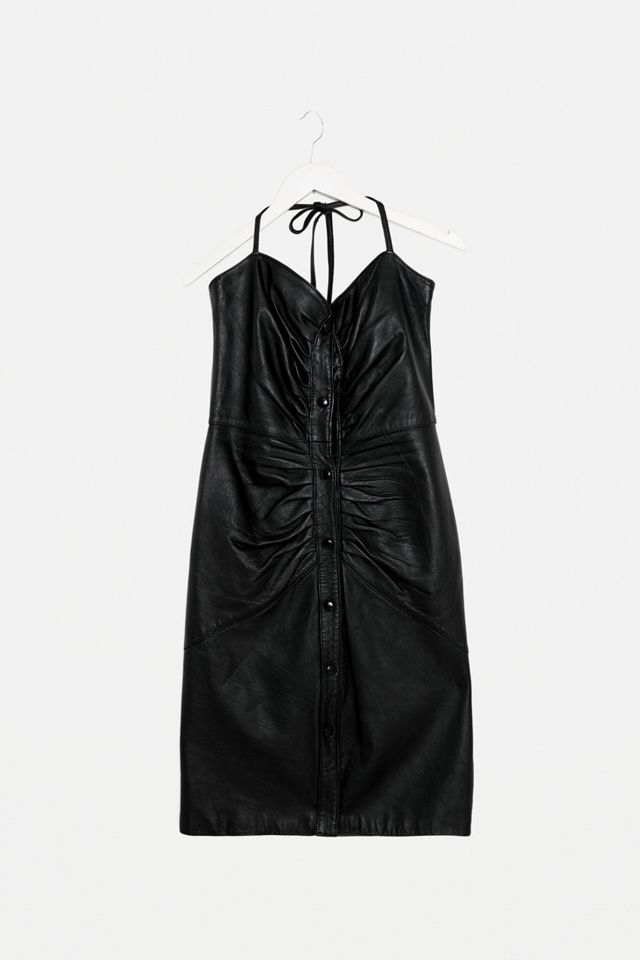 Urban Renewal One-Of-A-Kind Leather Halter Dress | Urban Outfitters UK