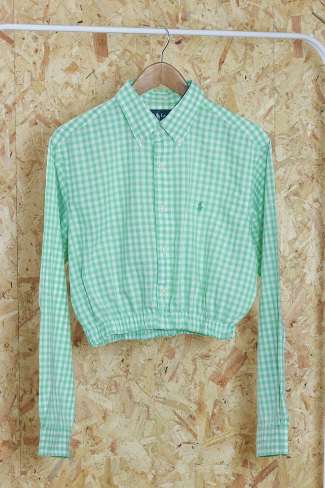 Urban Renewal Remade From Vintage − Poloshirt in Grün von Ralph Lauren mit elastischem Saum #1