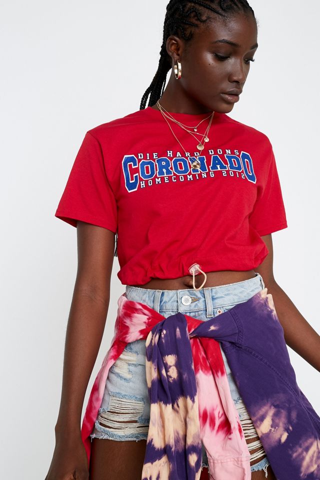 Urban Renewal Remade From Vintage - T-shirt sport rouge avec cordon de serrage #2