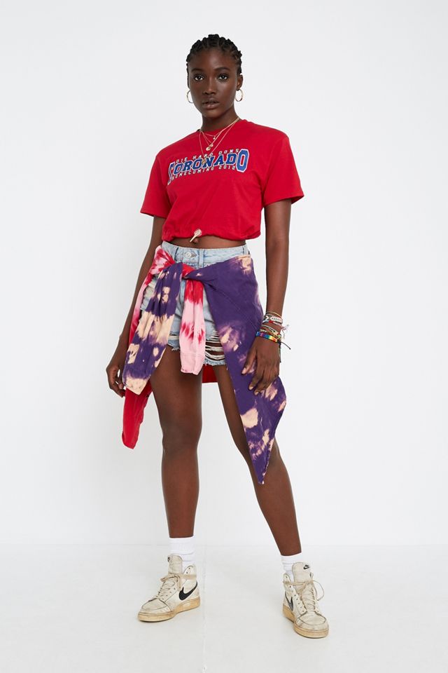 Urban Renewal Remade From Vintage - T-shirt sport rouge avec cordon de serrage #3