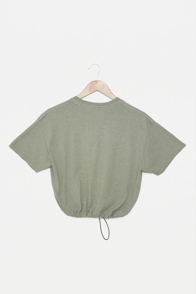 Urban Renewal Remade From Vintage - T-shirt vert sapin de sport court avec cordon de serrage #2