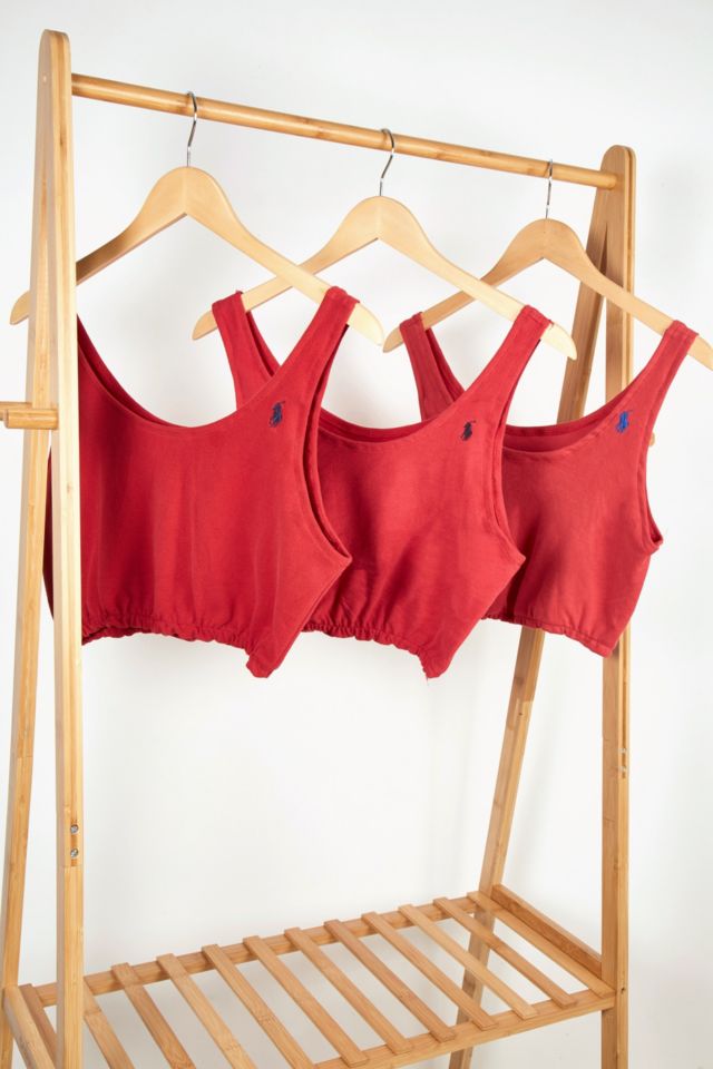 Urban Renewal Remade From Vintage Red Branded Bubble Hem Cami